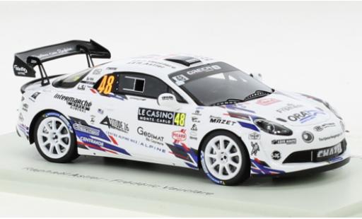 Diecast model cars Alpine A110 rgt Rally No.48 Rally WM Rally Monte Carlo 2022 1/43 Spark