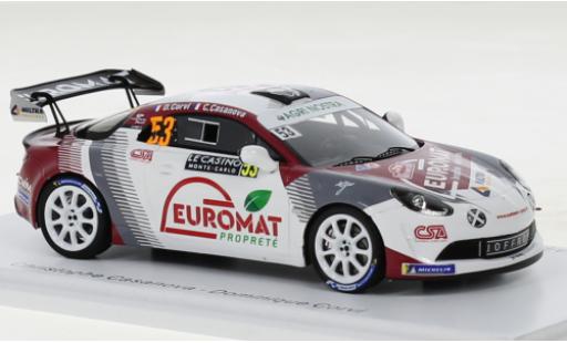 Diecast model cars Alpine A110 rgt Rally No.53 Rally WM Rally Monte Carlo 2022 1/43 Spark
