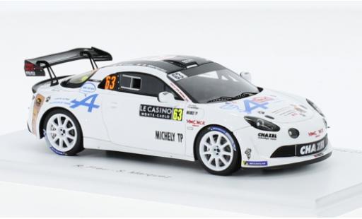 Diecast model cars Alpine A110 rgt Rally No.63 Chazel Technologie Course Rally WM Rally Monte Carlo 2023 1/43 Spark