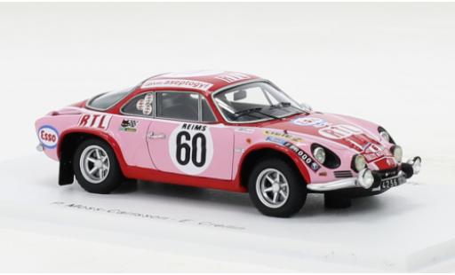 Diecast model cars Alpine A110 1800 Renault No.60 Rally Monte Carlo 1972 1/43 Spark