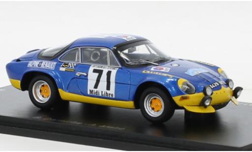 Diecast model cars Alpine A110 rallye Renault No.71 Criterium des Cevennes 1971 1/43 Spark