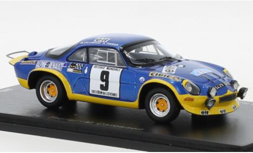 Diecast model cars Alpine A110 rallye Renault Turbo No.9 Criterium des Cevennes 1972 1/43 Spark