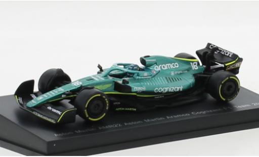 Diecast model cars Aston Martin AMR22 f1 2 No.18 Aramco Cognizant Team Cognizant formula 1 2022 1/64 Spark