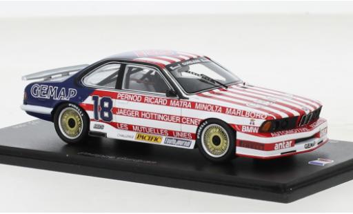 Diecast model cars Bmw 635 CSi No.18 Championnat de France Production 1985 1/43 Spark