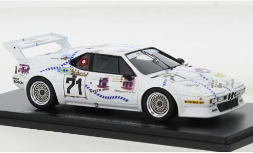 Diecast model cars Bmw M1 1981 No.71 24h Le Mans 1/43 Spark