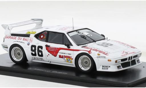 Diecast model cars Bmw M1 1980 No.96 24h Le Mans 1/43 Spark