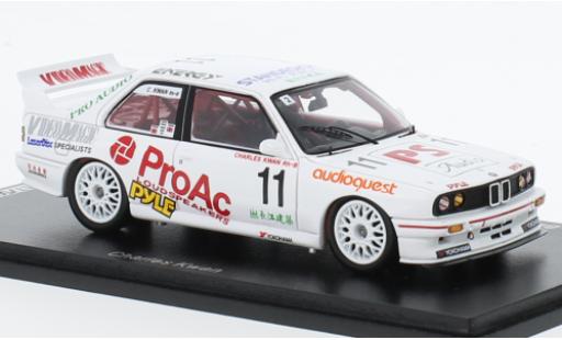 Diecast model cars Bmw M3 course (E30) No.11 ProAc Macau Guia Race 1993 1/43 Spark