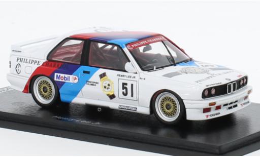 Diecast model cars Bmw M3 course (E30) No.51 Macau A.C.P. Trophy 1988 1/43 Spark