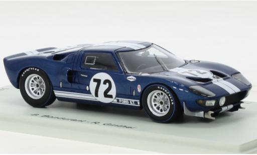Diecast model cars Ford GT40 Mk I No.72 2000km Daytona 1965 1/43 Spark