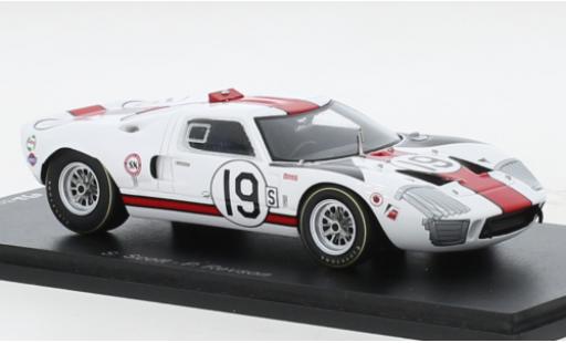 Diecast model cars Ford GT40 Mk I RHD No.19 12h Sebring 1966 1/43 Spark
