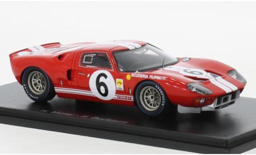 Diecast model cars Ford GT40 Mk I RHD No.6 Scuderia Filipinetti 24h Le Mans 1965 1/43 Spark
