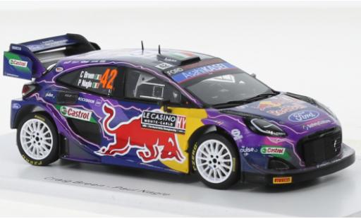 Diecast model cars Ford Puma Rally1 Rally 1 No.42 M-Sport World Rally Team Red Bull Rally WM Rally Monte Carlo 2022 1/43 Spark