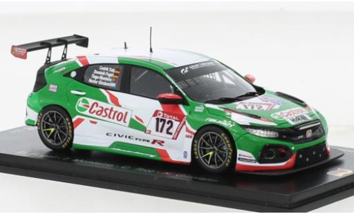 Diecast model cars Honda Civic Base TCR No.172 Castrol Racing Castrol 24h N&Atilde;&frac14;rburgring 2021 1/43 Spark