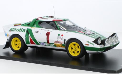 Diecast model cars Lancia Stratos HF No.1 Alitalia Rally WM Rally Monte Carlo 1977 1/18 Spark