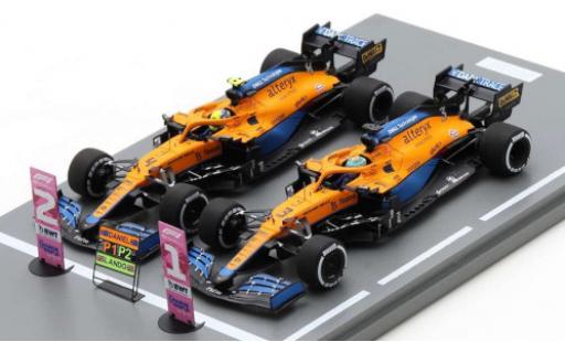 Diecast model cars McLaren F1 MCL35M 2er Set: No.3 + 4 Team formula 1 GP Italien 2021 1/43 Spark
