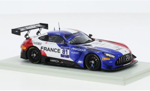 Diecast model cars Mercedes AMG GT GT3 3 No.81 Team France FIA Motorsport Games GT Sprint Cup Paul Ricard 2022 1/43 Spark