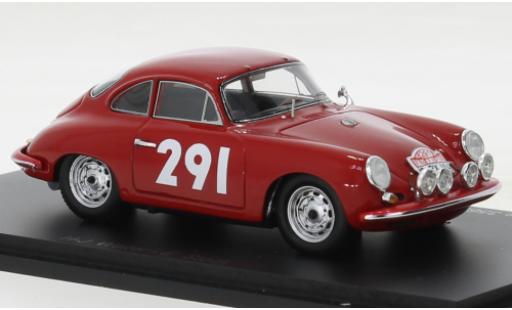 Diecast model cars Porsche 356 B B T6 Carrera 2 GT red No.291 Rally Monte Carlo 1963 1/43 Spark