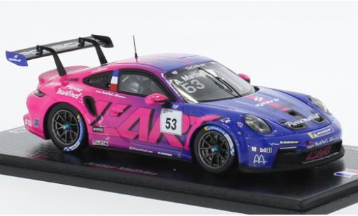 Diecast model cars Porsche 911 GT3 Cup No.53 Carrera France 2022 1/43 Spark