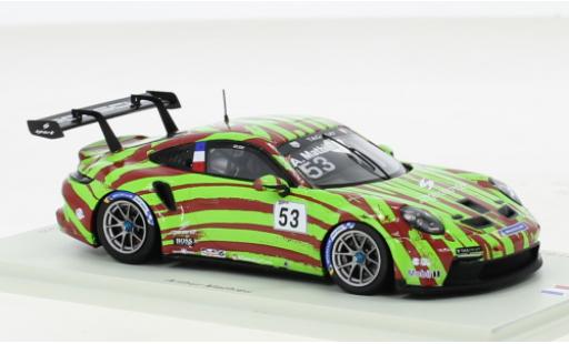 Diecast model cars Porsche 911 GT3 Cup No.53 Motorsport Carrera France Barcelona 2021 1/43 Spark