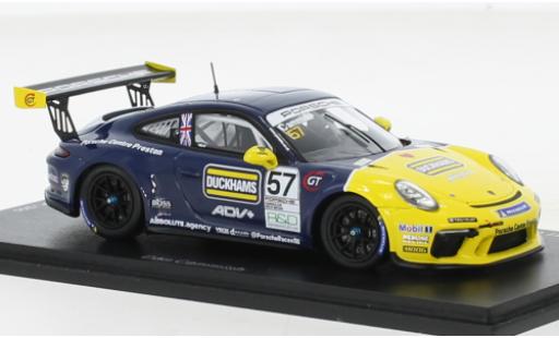 Diecast model cars Porsche 911 GT3 Cup No.57 Carrera Great Britain 2021 1/43 Spark