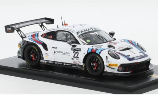 Diecast model cars Porsche 911 GT3 R No.22 GPX Martini Racing Martini 24h Spa 2021 1/43 Spark