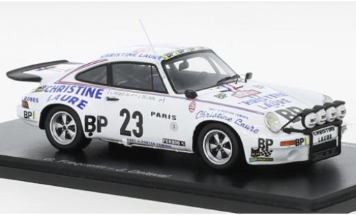Diecast model cars Porsche 911 RS Carrera 3.0 No.23 Christine Laure Rally WM Rally Monte Carlo 1976 1/43 Spark