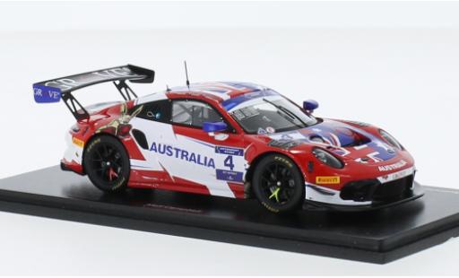 Diecast model cars Porsche 911 GT3 R No.4 Team Australia FIA Motorsport Games GT Sprint Cup Paul Ricard 2022 1/43 Spark