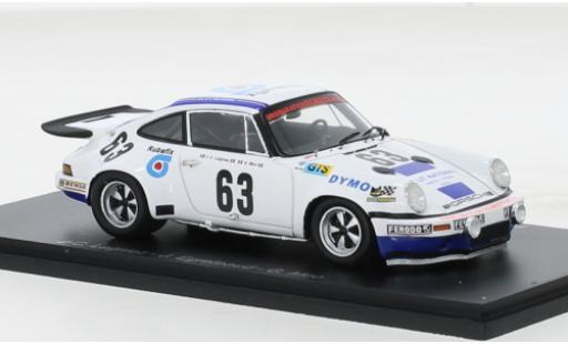 Diecast model cars Porsche 911 RS 3.0 No.63 24h Le Mans 1974 1/43 Spark