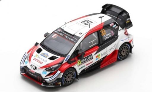 Diecast model cars Toyota Yaris WRC No.33 Gazoo Racing WRT Microsoft Rally Sweden 2020 E.Evans/S.Martin 1/43 Spark
