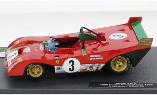 Diecast model cars Ferrari 312 P RHD No.3 1000 Km Spa Francorchamps 1972 1/43 SpecialC