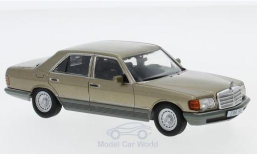 Diecast model cars Mercedes 500 Base SE (W126) metallic beige 1979 without Vitrine 1/43 SpecialC