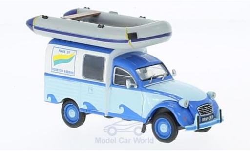 Diecast model cars Citroen 2CV Berline AKS 400 Centre Nautique with Figur and Schlauchboot 1/43 SpecialC