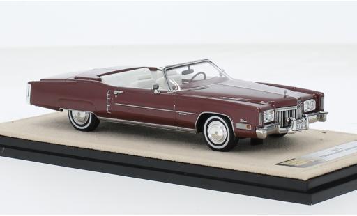 Diecast model cars Cadillac Eldorado Convertible metallise red 1972 1/18 Stamp Models