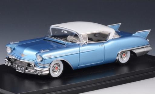 Diecast model cars Cadillac Eldorado Coupe Seville metallic blue/white 1957 1/43 Stamp Models