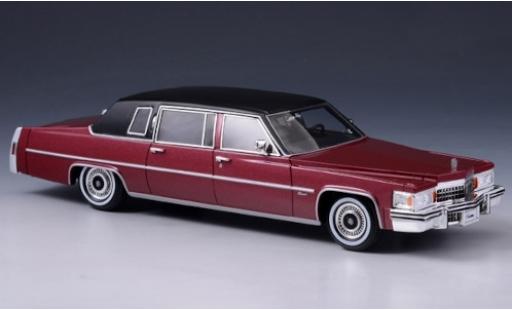 Diecast model cars Cadillac Fleetwood Limousine metallic red/matt-black 1978 1/43 Stamp Models