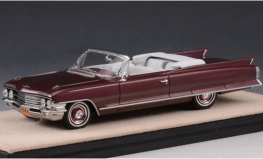Diecast model cars Cadillac Series 62 Convertible metallic red 1962 1/43 Stamp Models
