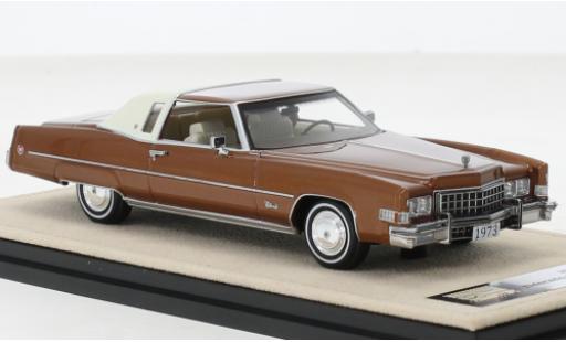Diecast model cars Cadillac Eldorado Convertible Douane cabriolet metallise brun 1973 1/43 Stamp Models