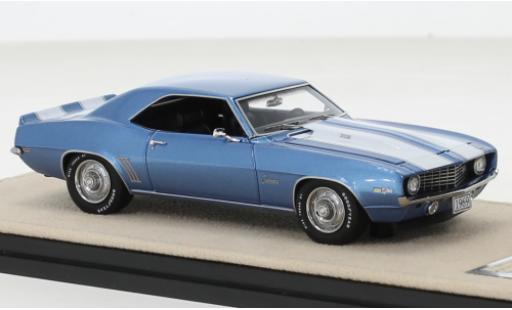 Diecast model cars Chevrolet Camaro Z28 metallise blue/white 1969 1/43 Stamp Models