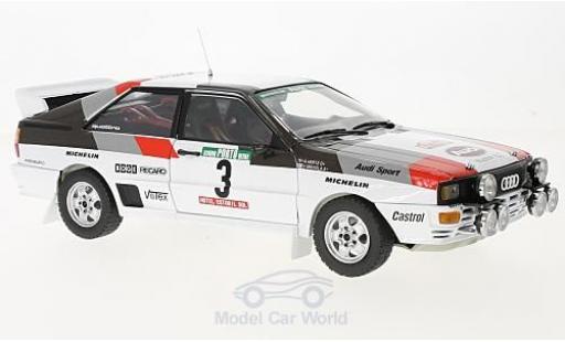 Diecast model cars Audi Quattro a1 No.3 Rally WM Rally Portugal 1983 H.Mikkola/A.Hertz without Vitrine 1/18 Sun Star