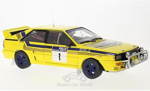 Diecast model cars Audi Quattro a2 No.1 555 Rally Hong Kong - Peking 1985 with Decals H.Mikkola/A.Hertz 1/18 Sun Star