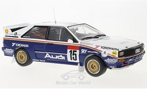 Diecast model cars Audi Quattro a2 No.15 Rothmans 24h Ypres 1986 with Decals J.Bosch/S.Bond 1/18 Sun Star
