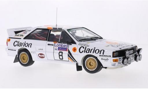 Diecast model cars Audi Quattro a2 No.8 Clarion Rally WM RAC Rally 1985 P.Eklund/B.Cederberg 1/18 Sun Star