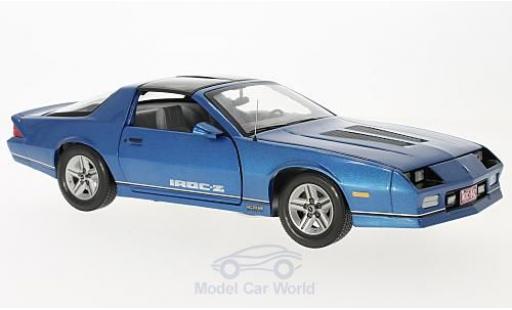 Diecast model cars Chevrolet Camaro IROC -Z metallic blue 1985 1/18 Sun Star
