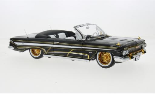 Diecast model cars Chevrolet Impala Convertible Lowrider black 1961 1/18 Sun Star