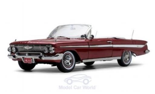 Diecast model cars Chevrolet Impala Convertible metallic red 1961 1/18 Sun Star