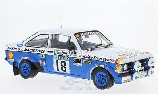 Diecast model cars Ford Escort RS 1800 MK II RHD No.18 Rally WM RAC Rally 1980 J.Taylor/P.Short 1/18 Sun Star