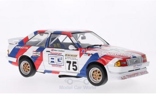 Diecast model cars Ford Escort RS 1600i MKIII RHD No.75 BTCC 1988 M.Goddard 1/18 Sun Star