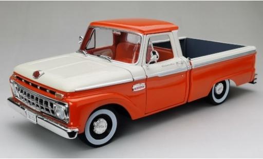 Diecast model cars Ford F-100 Custom 00 Cab Pickup orange/white 1965 1/18 Sun Star
