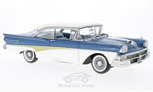 Diecast model cars Ford Fairline 500 Hardtop Failane metallic blue/white Around The World 1/18 Sun Star