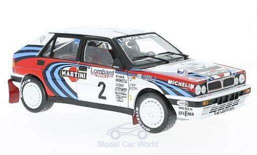 Diecast model cars Lancia Delta HF Integrale 16V No.2 Martini RAC Rally 1991 J.Kankkunen/J.Piironen without Vitrine 1/18 Sun Star